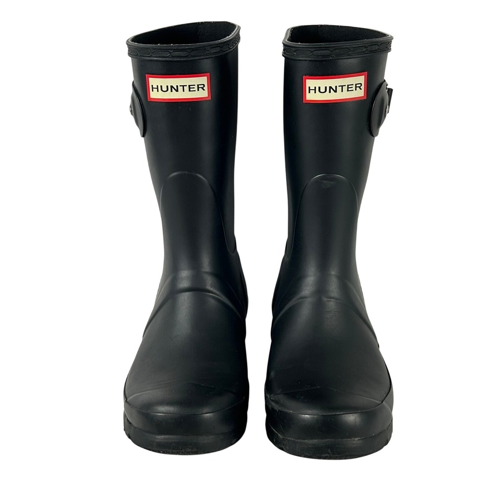 Hunter Original Short Rain Boots Black Matte Waterproof Womens 5 Mens 4 UK 3
